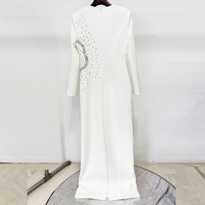<span class=keywords><strong>ชุด</strong></span>เดรสผู้หญิงคุณภาพสูง<span class=keywords><strong>ชุด</strong></span>เดรส<span class=keywords><strong>แขน</strong></span><span class=keywords><strong>ยาว</strong></span>ติดลูกปัดสีขาวประดับเพชร<span class=keywords><strong>ชุด</strong></span>เดรสลำลองสินค้าออกใหม่ - Product Image 4