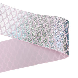 Boca all'ingrosso Custom <span class=keywords><strong>75mm</strong></span> a pois stampato a spina di pesce fettuccia in poliestere 100% ecologica per fiocchi per capelli e tessuti per la casa - Product Image 2