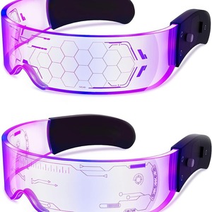 Bar Fiesta Color Tech Glow Gafas Fiesta <span class=keywords><strong>de</strong></span> Halloween Moda Espectáculo <span class=keywords><strong>de</strong></span> luces Disfraces Gafas <span class=keywords><strong>de</strong></span> luz para el cabello Accesorios Gafas luminosas <span class=keywords><strong>de</strong></span> colores - Product Image 2