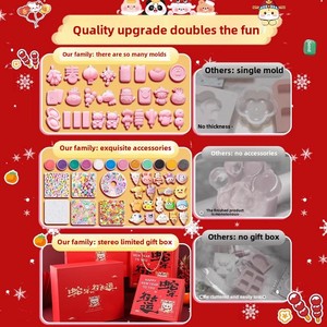 Kit de Bricolage Artisanat Fait Main Style Noël et Nouvel An, Boîte Cadeau Enfant, Jouet à Presser en Silicone, Mousse PU, Matériel PVC Anti-Stress - Product Image 4