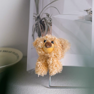 定制可爱卡通迷你泰迪熊毛绒毛绒动物玩具咖啡杯吸管背包魅力配件 - Product Image 6