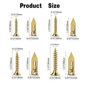 400Pcs Carbon Steel Color Zinc Drywall Screws Expansion Anchors With Screwdriver Bit Boxed Set Metric Size For Fixed Use - Product Image 3