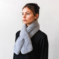 Écharpe carrée en fourrure de lapin Rex tricotée à rayures pour femme, chaude et épaisse, style croisé, polyvalente, haut de gamme, pour l'automne et l'hiver