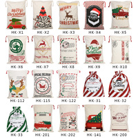 Vente en gros de sacs à cordon avec logo personnalisé Sacs-cadeaux de Noël de luxe en toile de coton avec sublimation