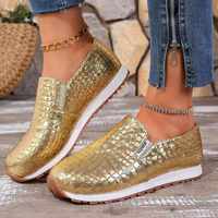 Nouvelles baskets compensées pour femmes, style décontracté, imprimé crocodile, confortables, à enfiler