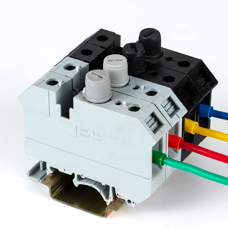 UK10-DREHSI sigorta elektrik konnektörü UK10 16mm evrensel blok LED UK10 DREHSI Din ray terminal bloğu sigorta tutucu