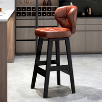 Nouvelle Arrivée Mobilier de Bar pour la Maison Chaises de Bar Tabourets Ergonomiques en Bois et Cuir Chaise Haute de Luxe pour Hôtels pour Accueillir les Clients