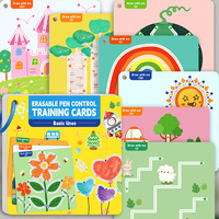 Cartes de traçage réutilisables pour enfants, cartes d'entraînement au contrôle du stylo effaçables, apprentissage précoce, pratique de la dessin de lignes de base pour les tout-petits