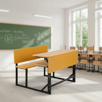 Chaise de bureau moderne en métal robuste à deux places, confortable, pour étudiants, taille standard, banc double, utilisation en chambre à coucher