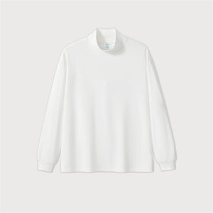 Logotipo personalizado de alta calidad de lujo de peso pesado Camiseta de algodón Spandex de gran tamaño en blanco cuello simulado camisetas de manga larga - Product Image 4