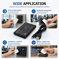 RFID读卡器 USB端口 EM4100 TK4100 13.56mhz IC非接触式感应智能卡 支持Windows系统 Linux智能卡读卡器
