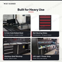 Système de rangement modulaire pour garage sur mesure OEM, armoire à outils en métal combinée avec armoire à roulettes et armoires murales pour atelier