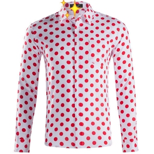 Nuova maglia a pois da uomo a maniche lunghe, camicia da uomo interamente in cotone oversize - Product Image 2