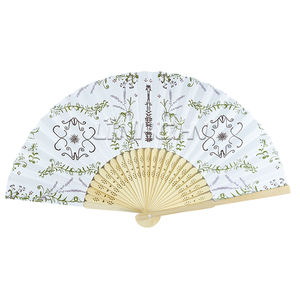 جودة طبيعية مراوح يد خيزران تصميم مخصص دعوة زفاف رسمت مراوح قماش مكسيكي - Product Image 3