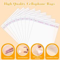 Sacs alimentaires transparents en BOPP pour pain, bonbons, cadeaux de fête, bijoux, avec impression en héliogravure, meilleure adhérence, emballage en papier verre scellé, marque YF