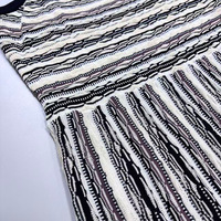 Robe longue en maille rayée élégante pour femme, sans manches, col rond, coupe trapèze, mi-longue, collection Printemps/Été, modèle KD2459, idéale au quotidien