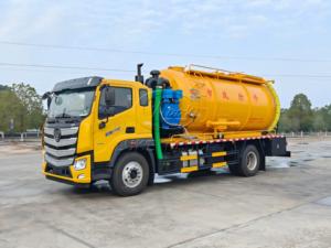 Camion de nettoyage des égouts combiné FOTON AUMAN à 6 roues, 15 mètres cubes, Euro 3/5, disponible en version LHD/RHD, personnalisable en usine, export - Product Image 2