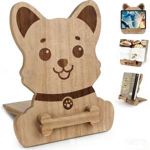 Wooden Puppy Shape Book <b>Stand</b> Solid Wood Desktop Recipe Holder Kitchen Organizer <b>For</b> Books And <b>Tablets</b> - Product Image 4