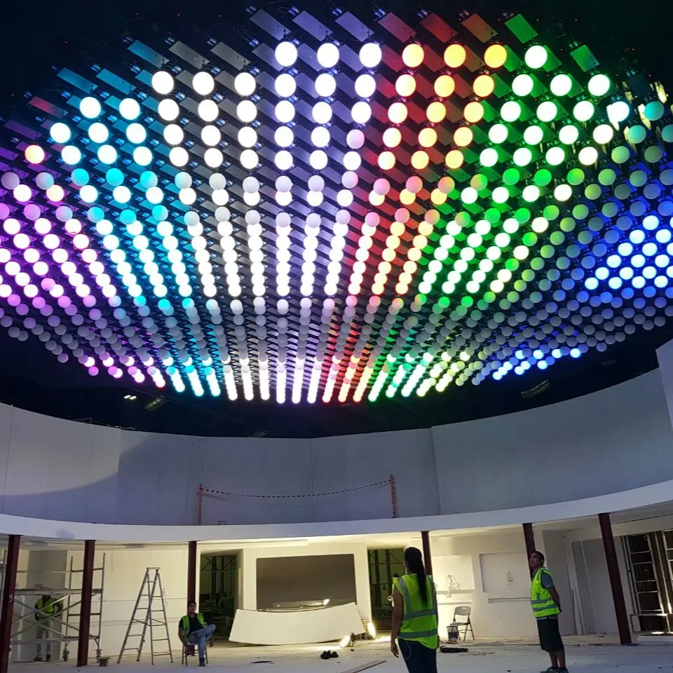 رفع ملحقات النادي الليلي DMX Winch Orbisfly LED Sphere من المرحلة ، لعرض الموسيقى والديكور