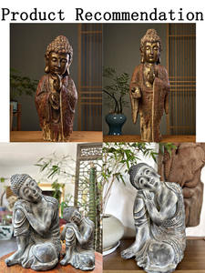 รูปปั้นพระพุทธรูปหลับทำจากเรซิ่น งานศิลปะที่ให้ความสงบและศักดิ์ศรี เหมาะสำหรับตกแต่งโต๊ะทำงานหรือแท่นบูชา เพื่อเสริมสร้างสมาธิและความตั้งใจ - Product Image 4