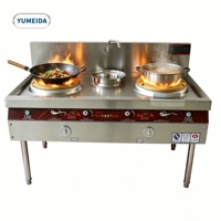 Commercial Kitchen Gas Hob Vertical Wok Burner Double Head Double Tail Fierce Fire Stove for Fast Cooking Service Excellence