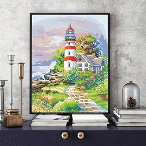 Nuovo Design personalizzato Scenic landscape <span class=keywords><strong>Castle</strong></span> style Wall <span class=keywords><strong>Art</strong></span> decorazioni appese pittura diamante fai da te per soggiorno camera da letto - Product Image 3