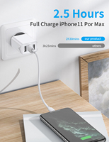Schitec CE18W Teléfono inteligente Cargador rápido USB C Cable Cargador de viaje Multipuerto 18W Cargador de teléfono celular