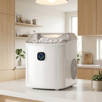 Machine à glaçons électrique R600a, 10-20 kg/jour, avec couvercle supérieur amovible noir, poignée de comptoir, pour usage domestique et hôtelier