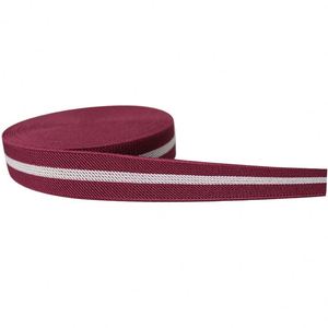 Bande élastique rayée 2,5 cm rouge et blanche, ceinture élastique unilatérale en sergé, bande élastique multicolore - Product Image 5