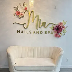 Sinal de spa com logotipo de metal sólido com letras internas personalizadas do fabricante