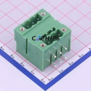 KF2EDGRHM-5.08-2*3P Plug-in Terminal Block Bent Lead Through Hole,P=5.08mm Board-to-Board / Socket - Closed Screw Fixing 2x3P - Product Image 1