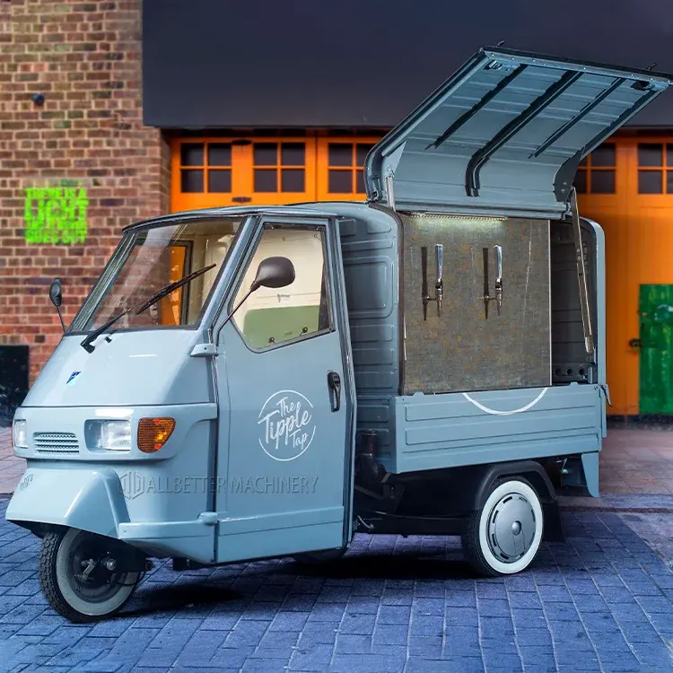 Buona vendita Piaggio 3 ruote triciclo carrelli di birra barraccio nuziale triciclo elettrico cibo carrello Mobile Tuk Tuk