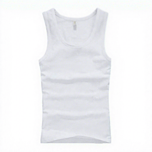 Débardeur sans manches en coton blanc 100 % respirant à col rond pour homme, tricoté, uni, décontracté et confortable - Product Image 1