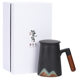 Taza <span class=keywords><strong>de</strong></span> agua <span class=keywords><strong>de</strong></span> cerámica <span class=keywords><strong>con</strong></span> mango <span class=keywords><strong>de</strong></span> madera para la Oficina <span class=keywords><strong>y</strong></span> el hogar, accesorio pintado a mano, <span class=keywords><strong>con</strong></span> <span class=keywords><strong>filtro</strong></span> <span class=keywords><strong>de</strong></span> cubierta - Product Image 4