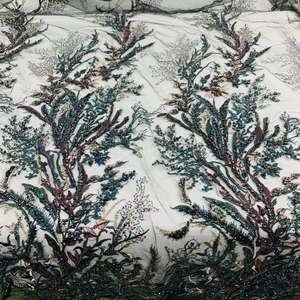 신부용 고급 비즈 레이스 원단, 수공예 비즈 레이스 원단, 고급 광택 레이스 원단, 네트 튤 레이스 원단 - Product Image 5