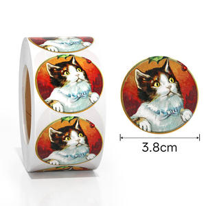Adesivi Natalizi Personalizzati <span class=keywords><strong>Hello</strong></span> <span class=keywords><strong>Kitty</strong></span>, Etichette Autoadesive Fustellate per Confezioni Regalo - Product Image 2