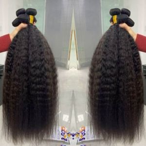 Ruwe, onbewerkte Yaki Straight haarbundels, maagdelijke mensenhaarweefselbundels, <span class=keywords><strong>kinky</strong></span> straight Braziliaanse haarbundels - Product Image 1
