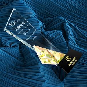 עיצוב גשר קטן קריסטל זכוכית פרס פרס פרס באיכות גבוהה מותאם אישית uv מלוטש כבוד קריסטל עיצוב סיטונאי חדש - Product Image 6