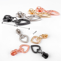 Accessoires de bagages en métal de trois couleurs, tirettes de fermeture éclair, tirettes de fermeture éclair en forme de cœur creux, tirettes de fermeture éclair personnalisables