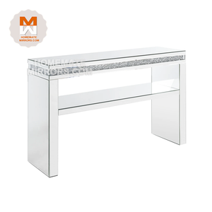 Mesa de <span class=keywords><strong>consola</strong></span> con espejo de cristal <span class=keywords><strong>barata</strong></span> de alta calidad con diamante triturado - Product Image 2