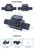 Caméra embarquée DVR 4 voies à conception exclusive pour voiture, avec enregistrement en boucle, contrôle par application, et moniteur de stationnement (2K avant + 3*1080P)