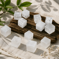 Cube de sélénite blanc naturel poli, bloc de cristal de quartz, spécimen minéral pour les rituels de guérison et la décoration intérieure