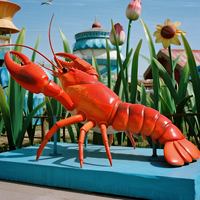 Modèle de statue de homard animatronique personnalisable en silicone et acier pour parcs d'aventure, maisons de jeux, jardins et centres commerciaux
