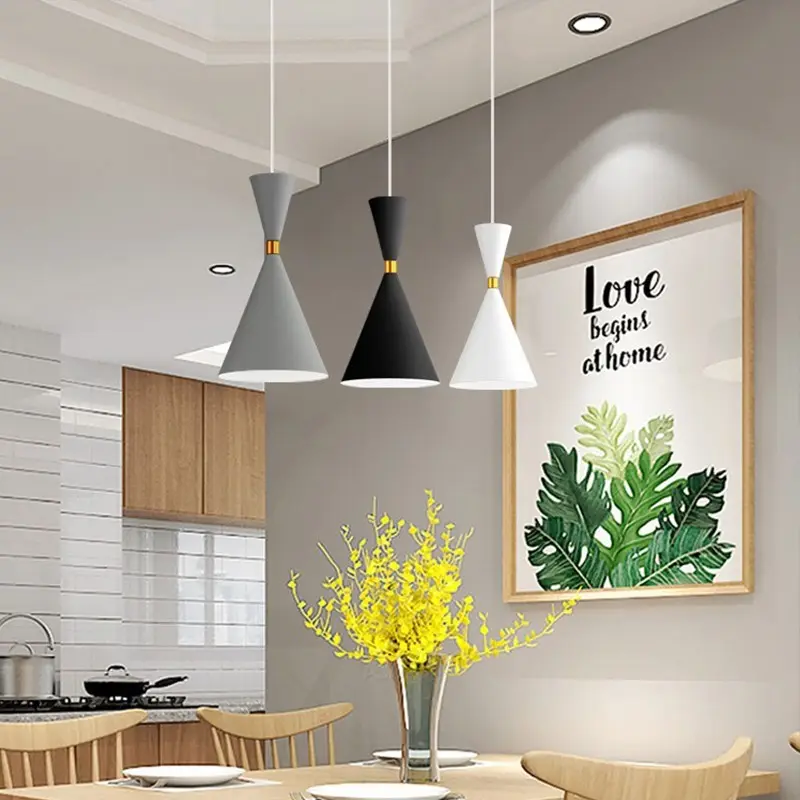 Led Chandelier Modern Pendant Lights With Dome Lampshade Black Or Gold Color For Home Decor Light Fixture Mk0007