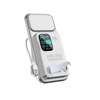 LY10 Premium Aluminium Glas Magnetische Powerbank TFT-Display 15W Kabellos 20W PD Kabelgebunden Ständer 3-in-1 OEM