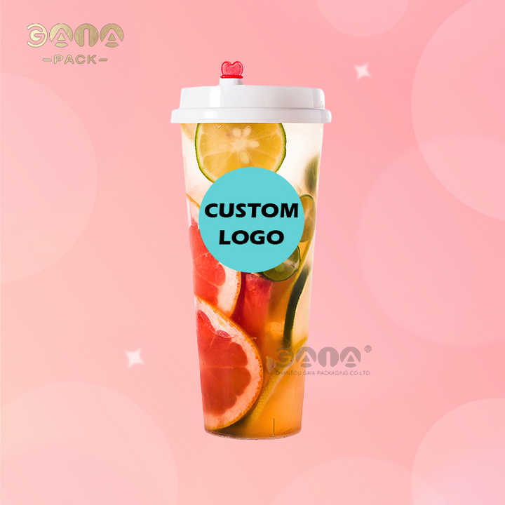 Disposable Plastic Cup Customized Logo Mill Tea Juice Coffee Cup 360ml ...