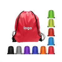 Sac à cordon rose en gros, sac de sport en polyester haute densité, léger et pliable, sac à dos à cordon