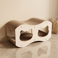 Nouveau Lit-griffoir moderne pour chat, durable et résistant aux griffures, avec planche verticale pour affûter les griffes et tunnel de jeu, emballage carton