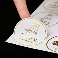 Autocollants personnalisés imperméables avec logo, dorure à chaud, étiquettes transparentes en PVC vinyle pour emballage de flacons cosmétiques, noir mat