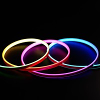 Bande lumineuse LED néon adressable WS2811 COB SPI 6*12mm, étanche IP67, en silicone à haute densité sans points lumineux, pliable en haut